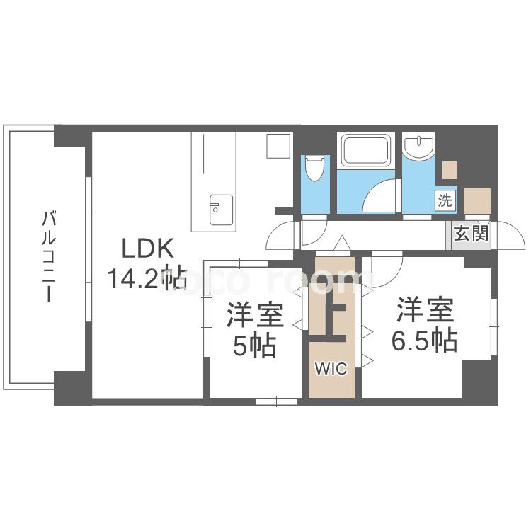 グランヴィラッセ北梅田(2LDK/5階)の間取り写真