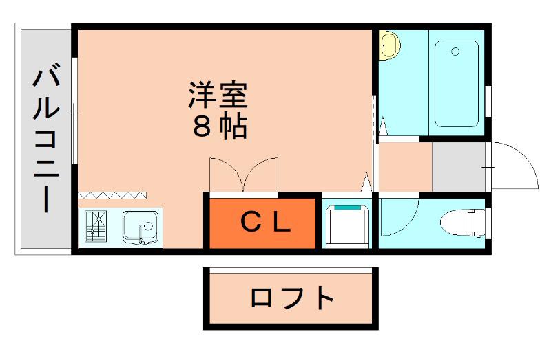 第2キヨヒロビル(ワンルーム/2階)の間取り写真