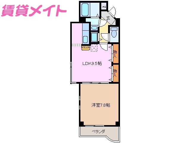 リバーフロント II(1LDK/3階)の間取り写真