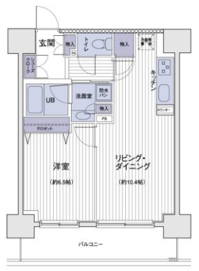 エスティメゾン大島(1LDK/15階)の間取り写真