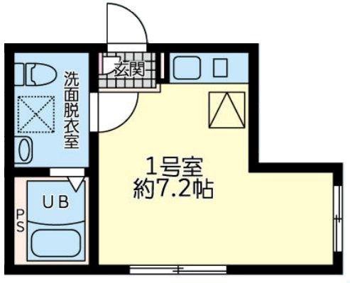 セレーノ浅田(ワンルーム/1階)の間取り写真