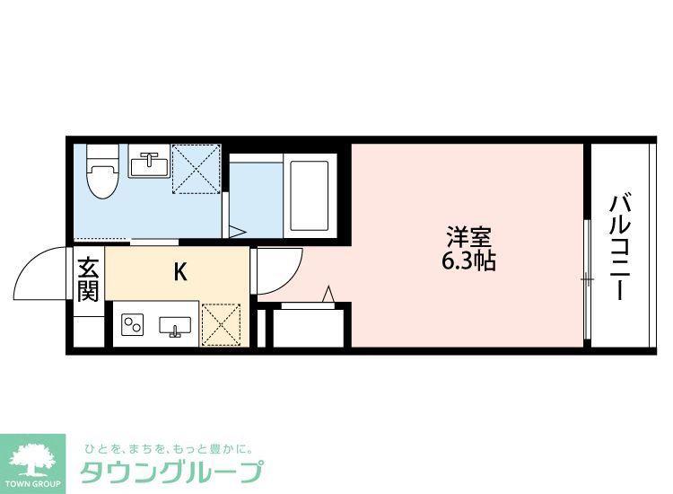 ラ リヴィエール テール稲毛(1K/1階)の間取り写真