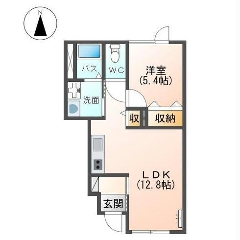 CRYSTAL VILLA(1LDK/1階)の間取り写真