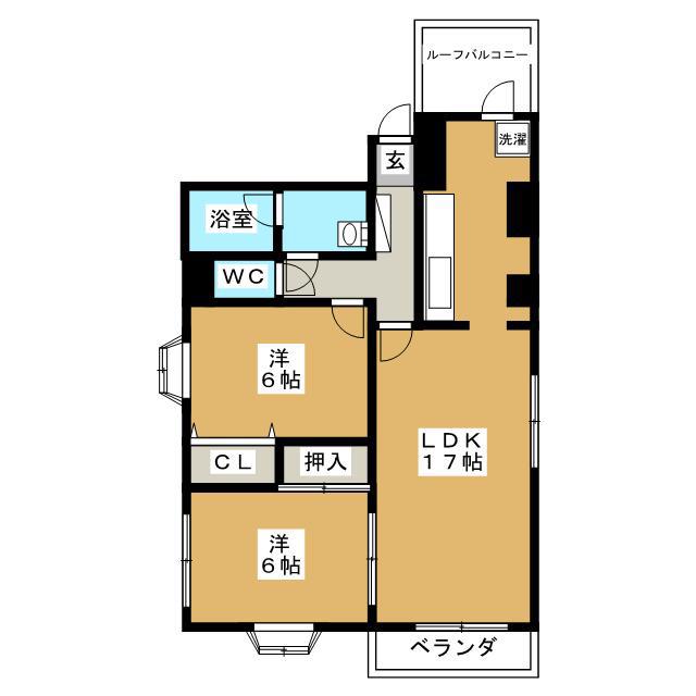 佐久間マンション(2LDK/4階)の間取り写真