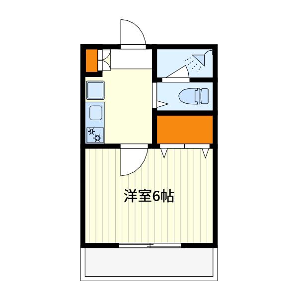 オールリ(1K/3階)の間取り写真