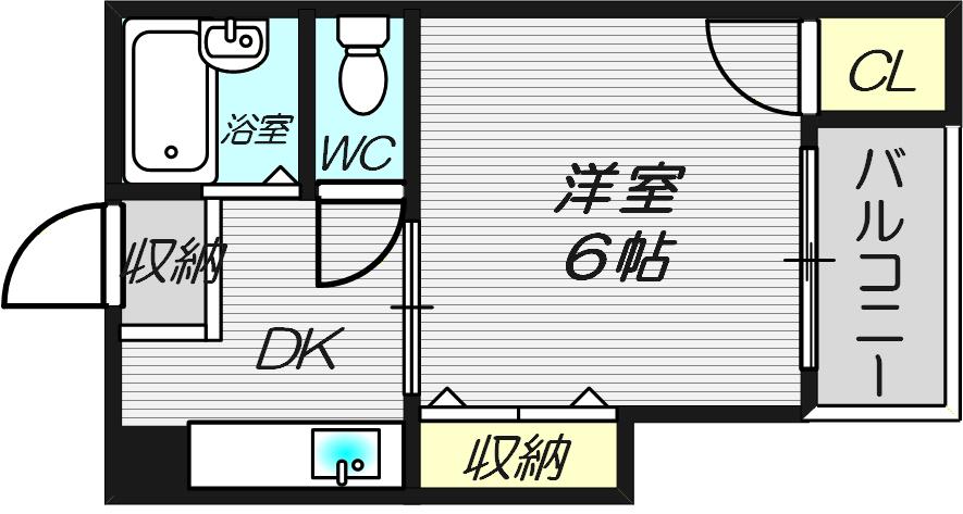 サン・ヒルズ(1DK/3階)の間取り写真