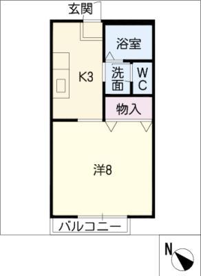 アベニューSHIROKO(1K/2階)の間取り写真