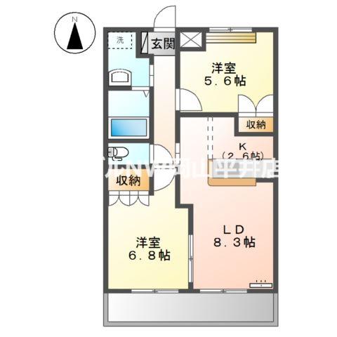 菜園SAIEN(2LDK/2階)の間取り写真