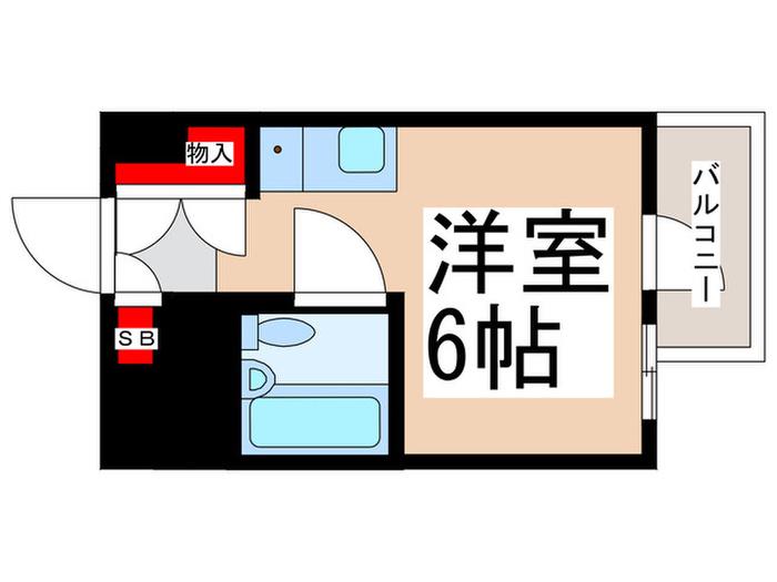 東村山ペガサスビル(ワンルーム/1階)の間取り写真