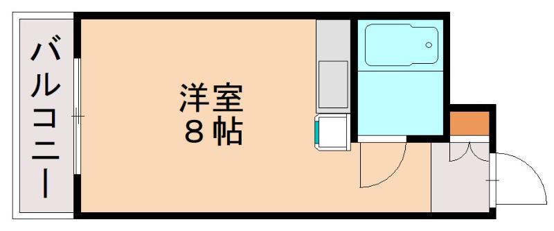 フラワーマンション(ワンルーム/1階)の間取り写真