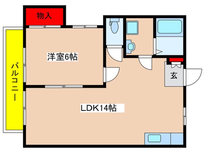 サンフラワ-(1LDK/2階)の間取り写真