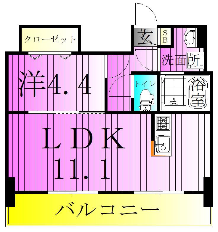 アルファコート西新井(1LDK/7階)の間取り写真