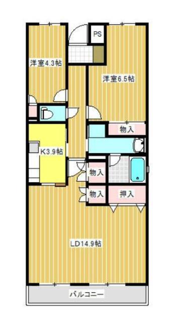 グランフォーレ(2LDK/1階)の間取り写真
