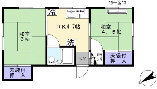 和光荘(2DK/2階)の間取り写真