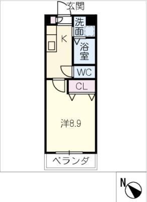SCARLETZ(1K/1階)の間取り写真