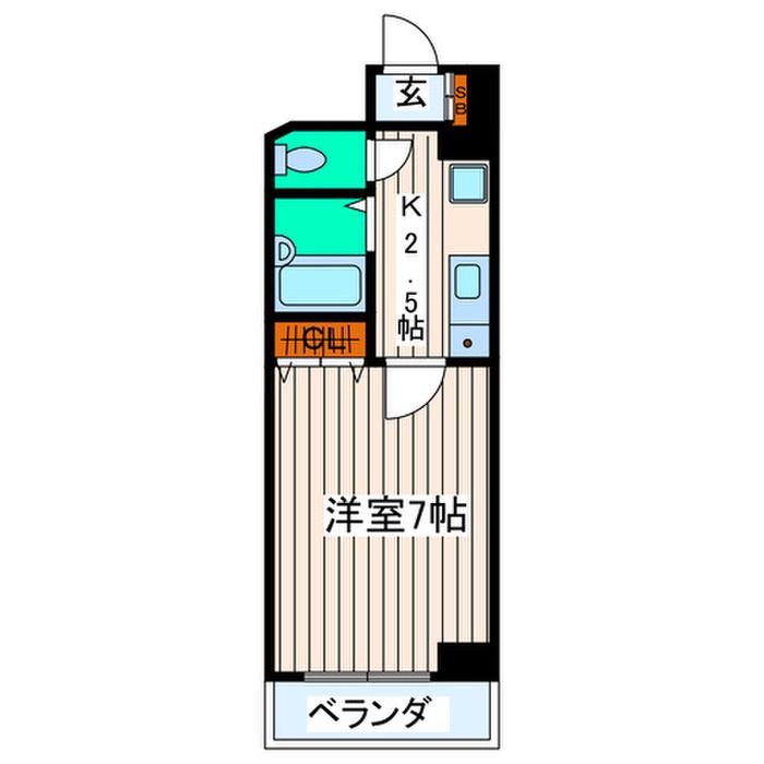 シティマンション錦町(1K/6階)の間取り写真