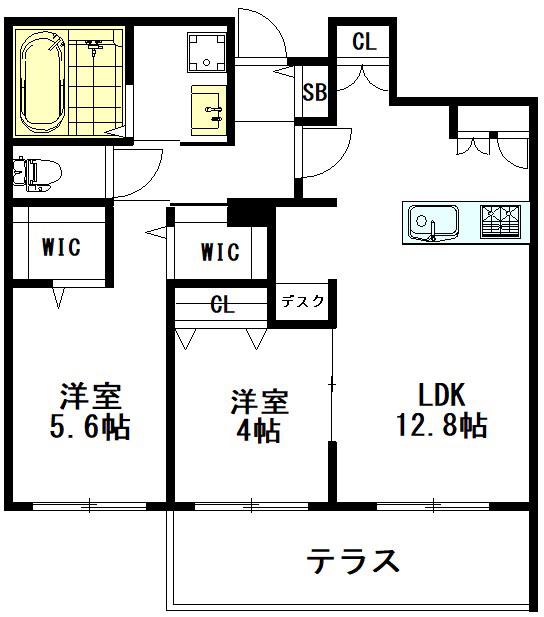 ルイ・ガーデン(2LDK/1階)の間取り写真