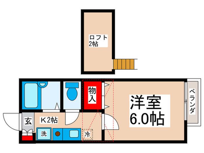 スマイル ハピネス(1K/2階)の間取り写真
