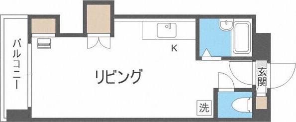 イノベ札幌大通南(ワンルーム/6階)の間取り写真