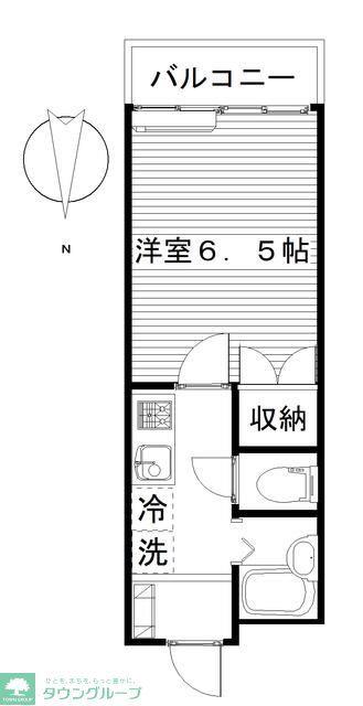けやきパーク文京町(1K/2階)の間取り写真