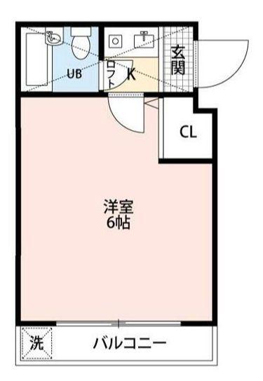 ローズアパートQ65番館(1K/2階)の間取り写真
