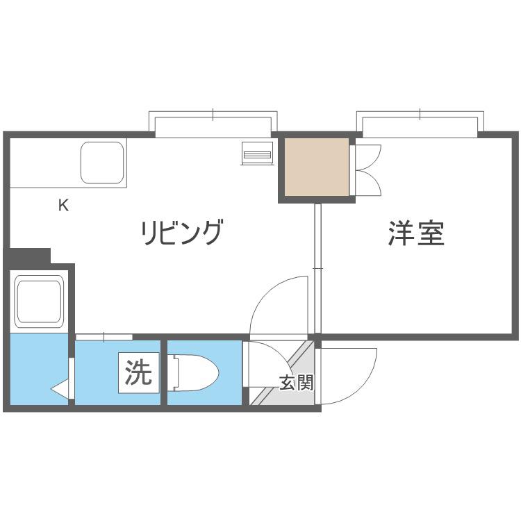  JPコート元町II (1DK/2階)の間取り写真