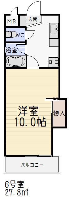 第2アイオーキャッスル(1K/11階)の間取り写真