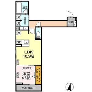 LUMORIA(1LDK/2階)の間取り写真