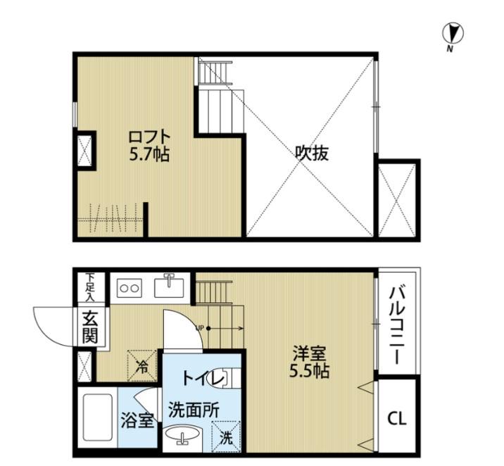 LUTELLA II(1K/1階)の間取り写真