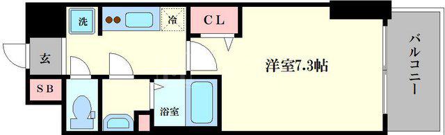 ララプレイス大阪福島プレッソ(1K/4階)の間取り写真