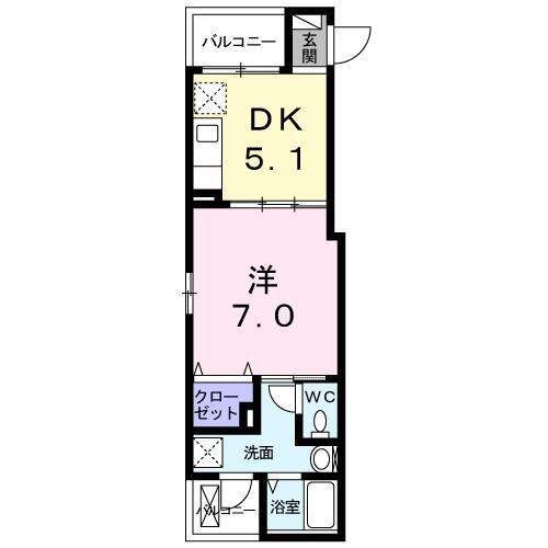 ルーチェ磯子(1DK/3階)の間取り写真
