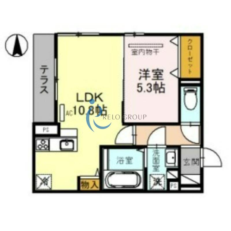 エクレール シエル(1LDK/1階)の間取り写真