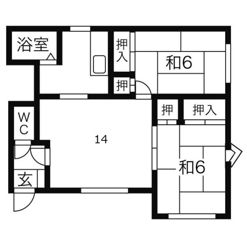 耕楽ハイツA(2LDK/2階)の間取り写真