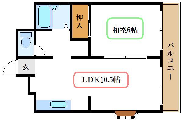 フローレンス富澤(1LDK/2階)の間取り写真