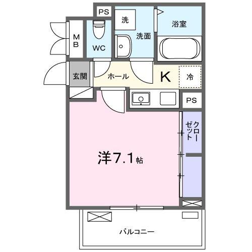 相鉄本線 さがみ野駅 徒歩23分 3階建 築2年(1K/3階)の間取り写真