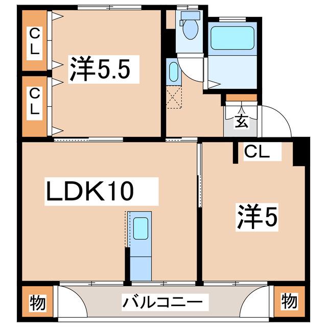 昭和コーポ(2LDK/3階)の間取り写真