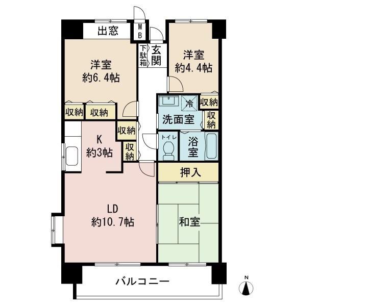 マルシェ伊丹(3LDK/6階)の間取り写真