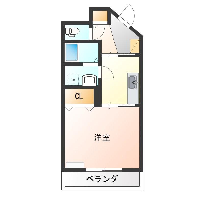 グランペール(1K/1階)の間取り写真