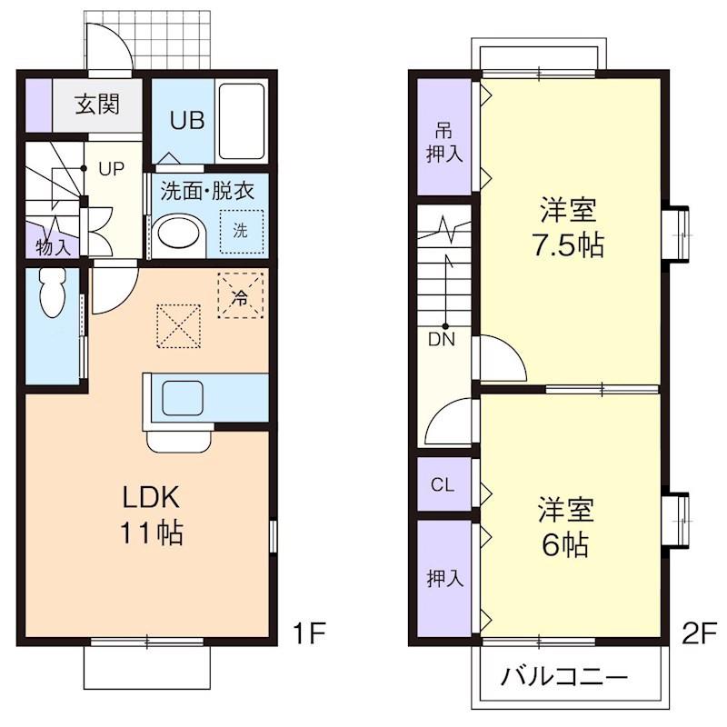 WEALTHY(2LDK/1階)の間取り写真