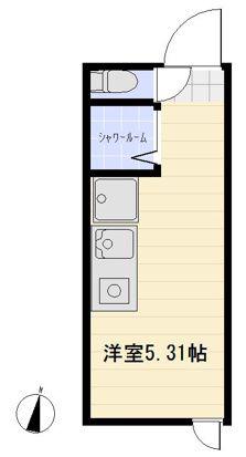 レガロアパートメント北赤羽(ワンルーム/1階)の間取り写真