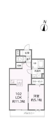 コンフォルディア(1LDK/1階)の間取り写真