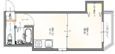 リレックス住吉(1DK/4階)の間取り写真