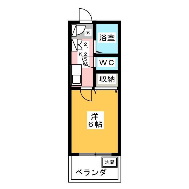 クリスタルガーデン(1K/1階)の間取り写真