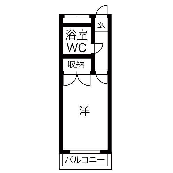 ニッシンハイツ笠寺(1K/1階)の間取り写真