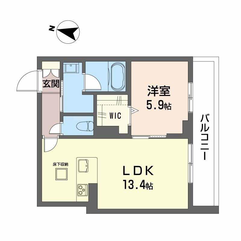 ＪＲ山陽本線 新倉敷駅 徒歩7分 3階建 新築(1LDK/1階)の間取り写真