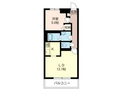 シャルマン参番館(1LDK/3階)の間取り写真