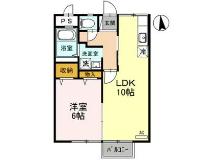 ハイツ吉田(1LDK/1階)の間取り写真