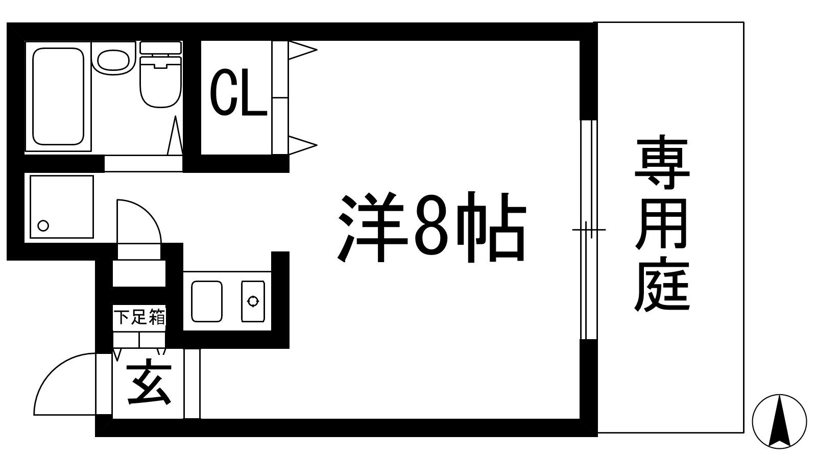ハイツ天神(ワンルーム/1階)の間取り写真