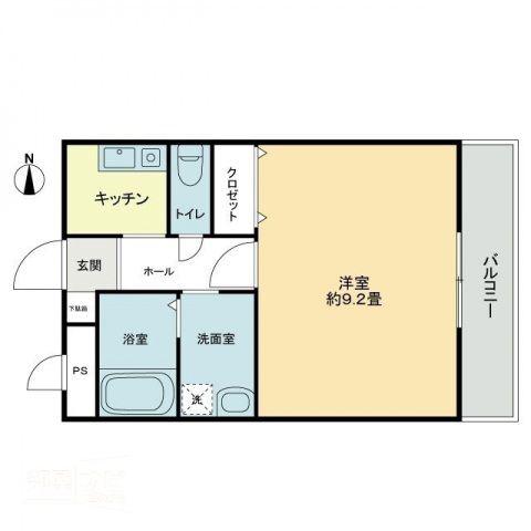 ガレージライフ高松東(1K/2階)の間取り写真