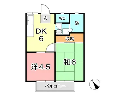 コーポ富井(2DK/1階)の間取り写真